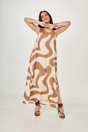 Vestido Waves Beige Ezildinha